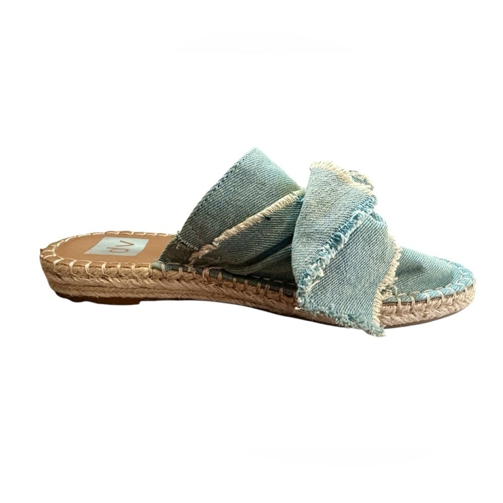 Dolce Vita DV Blue Denim Knotted Bow Espadrille Slide Slip On Women's Size 7.5‌ - Picture 9 of 10